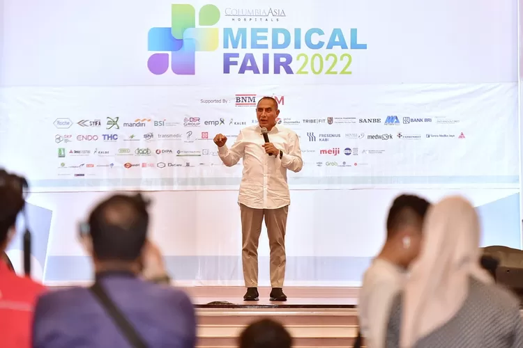 Gubernur Sumatera Utara (Sumut) Edy Rahmayadi menghadiri sekaligus membuat acara Medical Fair 2022 di Regale International Convention Center, Jalan Adam Malik Medan, Jumat (18/11/2022).