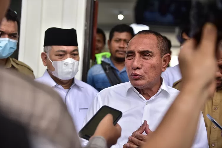 Gubernur Sumatera Utara (Sumut) Edy Rahmayadi meninjau revitalisasi Sekolah Menengah Atas Negeri (SMAN) 2 Medan, Jalan Karang Sari Medan, Selasa (3/1/2023). Gubernur Sumut berharap dengan pembangunan infrastruktur ini dapat meningkatkan kualitas pendidikan di daerah untuk menghasilkan siswa-siswa yang unggul. 