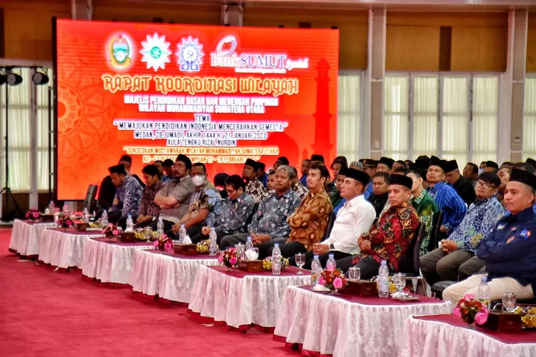 Gubernur Sumatera Utara (Sumut) Edy Rahmayadi menghadiri sekaligus membuka secara resmi Rapat Koordinasi (Rakor) Wilayah Majelis Pendidikan Dasar dan Menengah Pimpinan Wilayah (PW) Muhammadiyah Sumut di Aula Tengku Rizal Nurdin, Rumah Dinas Gubernur Sumut, Jalan Sudirman Medan, Sabtu (21/1/2023)