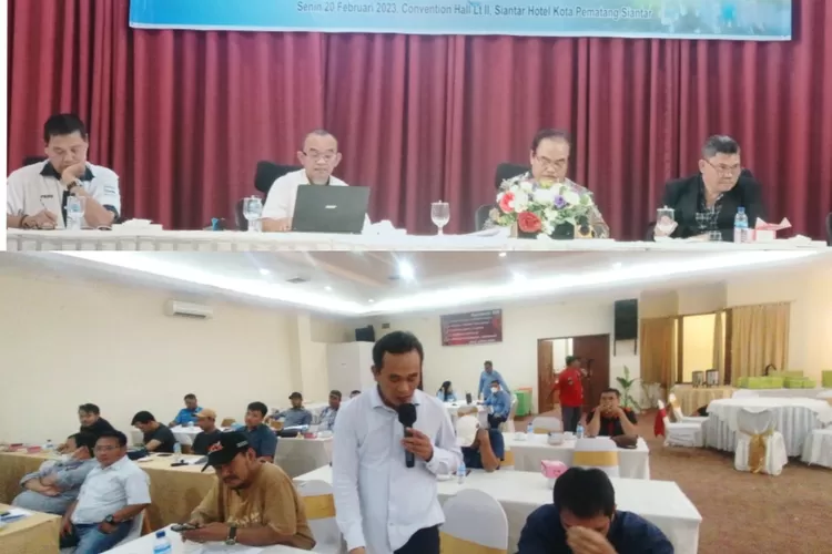 Sosialisasi RDS dan WTP Perumda Tirta Uli Pematang Siantar  di Convention Hall Siantar Hotel, Senin (20/2/2023) (realitasonline/Sya'ban Sinaga)