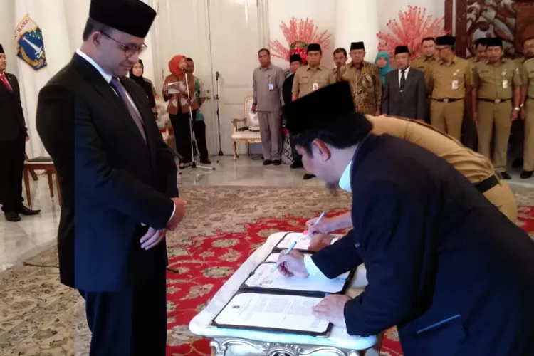 Pelantikan Pengurus BAZNAS DKI dihadiri Gunernur DKI Anies Baswedan, Senin (29/4/2019) malam.