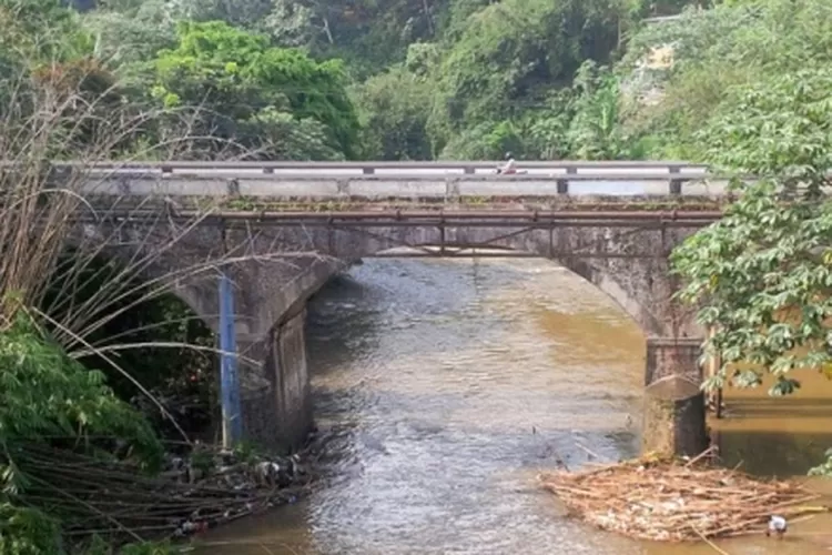 Jembatan Panus di Depok melintas Sungai Ciliwung