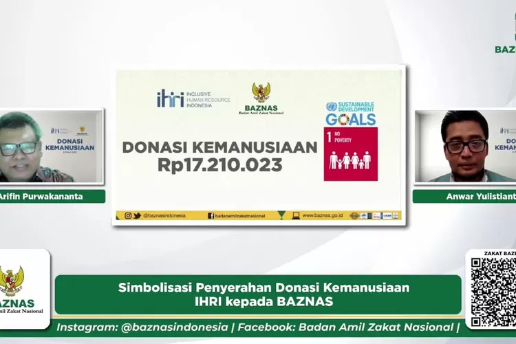Kegiatan penyerahan donasi dana untuk maayarakat terdamoak bencana di Indonesia, Sabtu (6/3/2021).