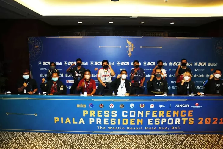 Press Conference Pra Grand Final Piala Presiden Esports 2021 pada Kamis (16/12/2021) di The Westin Resort Nusa Dua Bali. (Foto: Istimewa).
