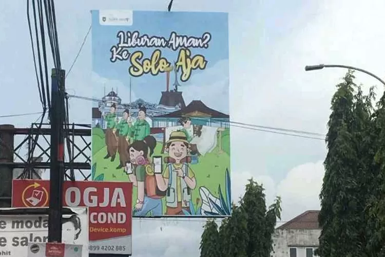 Baliho wisata Solo aman yang terpasang di Yogyakarta, viral setelah dikaitkan dengan klitih