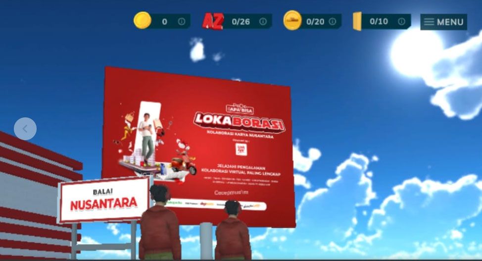 LinkAja membuat kota virtual Lokaborasi: Kolaborasi Karya Nusantara yang membuat pengunjung bisa belanja serasa dalam platform permainan daring Roblox. Kota virtual ala metaverse ini bisa diakses pada 3-14 Februari 2022.