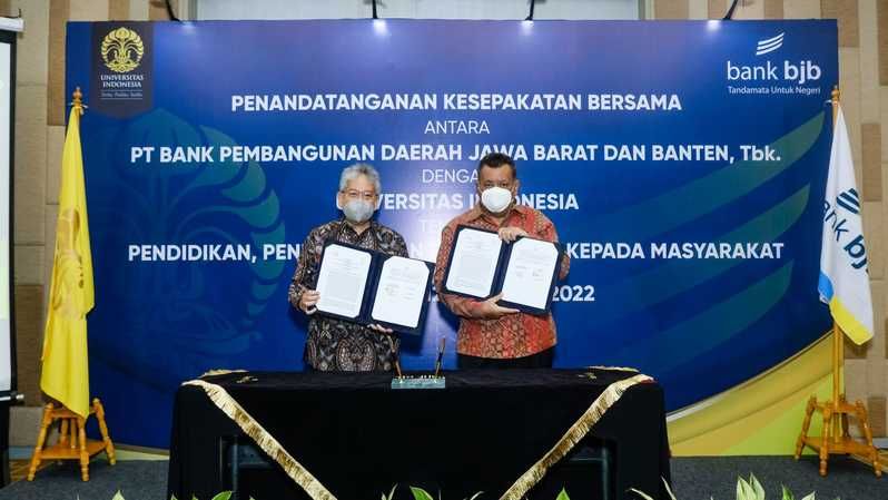 PT Bank Pembangunan Daerah Jawa Barat dan Banten Tbk (bank bjb) bersama Universitas Indonesia (UI) menandatangani Nota Kesepahaman (MoU) tentang pendidikan, penelitian dan pengabdian kepada masyarakat.