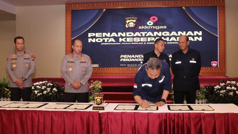 Penandatangan PKS SKK Migas-Polda Sumsel Pengamanan Obvitnas Migas (skk migas/indonesiadaily.co.id)