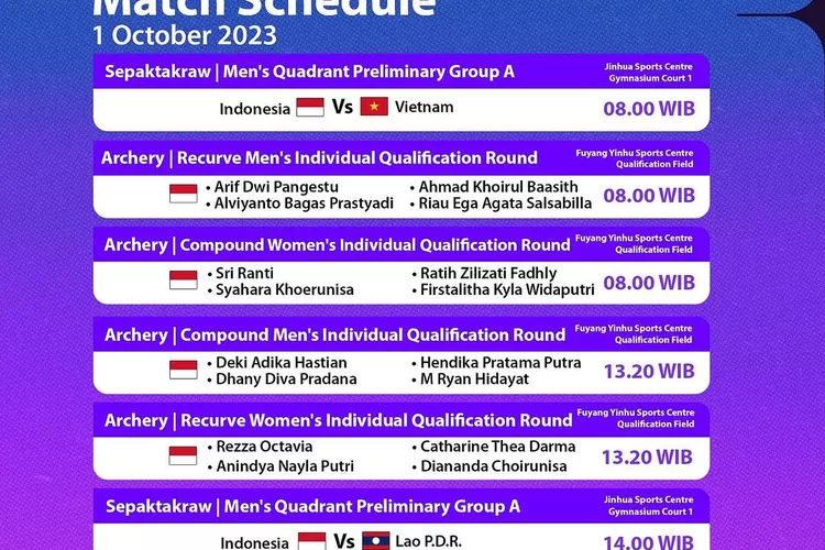 Jadwal Pertandingan Asian Games 2023 Pada 1 Oktober: Indonesia Berlaga di 10 Cabang Olahraga (instagram @badmintantalk)