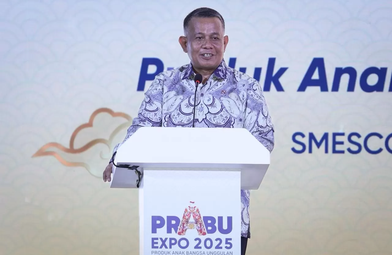 Wamen Helvi Moraza saat membuka PRABU (Produk Anak Bangsa Unggulan) Expo 2025 di Jakarta, Rabu, 5 November 2025.