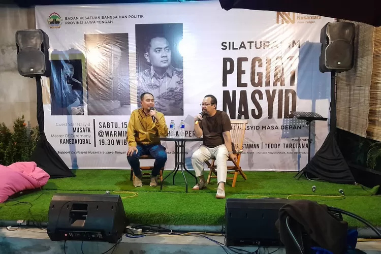 Talkshow Nasyid Nusantara dengan tajuk, Bisnis Nasyid di Masa Depan di Kafe Warmindes Semarang. (Ayosemarang.com/Audrian Firhannusa)
