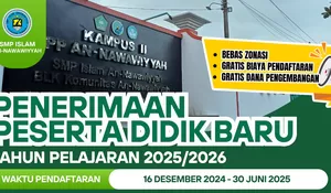 SMP Islam An-Nawawiyyah Tasikagung Buka Pendaftaran Siswa Baru 2025/2026, Bebas Zonasi dan Banyak Beasiswa!