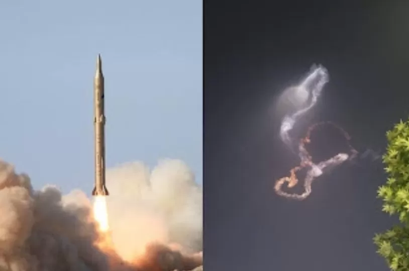 Potret rudal milik Iran, Sejjil yang diluncurkan untuk serangan udara ke Israel, pada Kamis, 19 Juni 2025. (X.com/@atadodelanata)