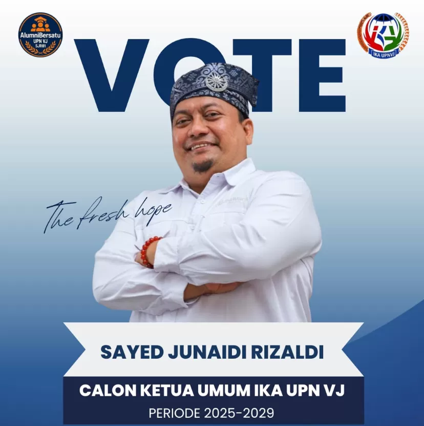 Sayed Junaidi Rizaldi atau Pak Cik resmi menjadi calon Ketua Umum Ikatan Alumni UPN Veteran Jakarta periode 2025&ndash;2029.