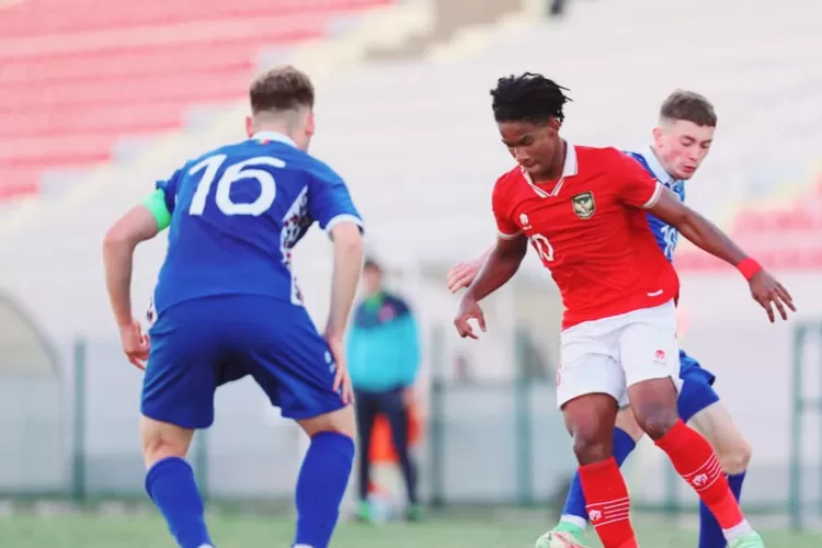 Pertandingan uji coba internasional antara timnas Indonesia U-20 vs timnas Moldova U-20 di Turki.(Foto: PSSI)