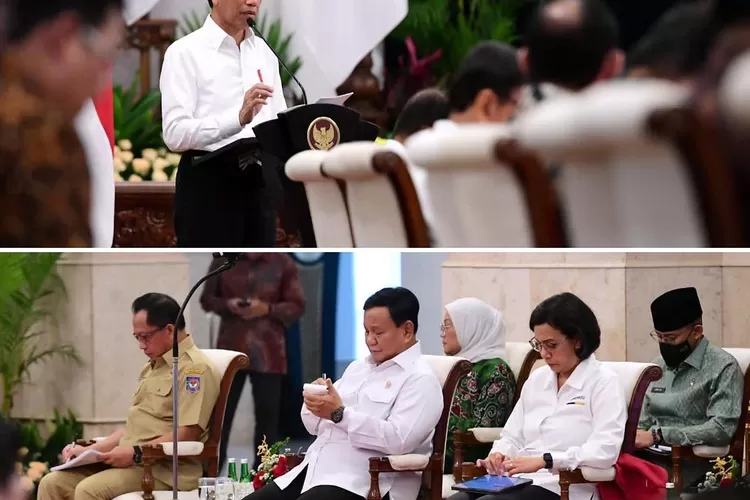 Beda Gaya Mencatat Prabowo Dan Sri Mulyani Saat Hadiri Rapat Dengan ...