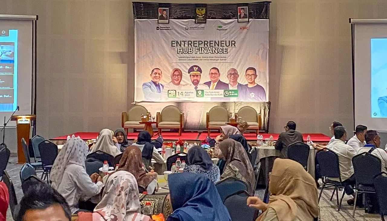Ajang Entrepreneur Hub Finance Aceh 2025 di The Pade Hotel, Aceh Besar, Kamis, 14 Agustus 2025.