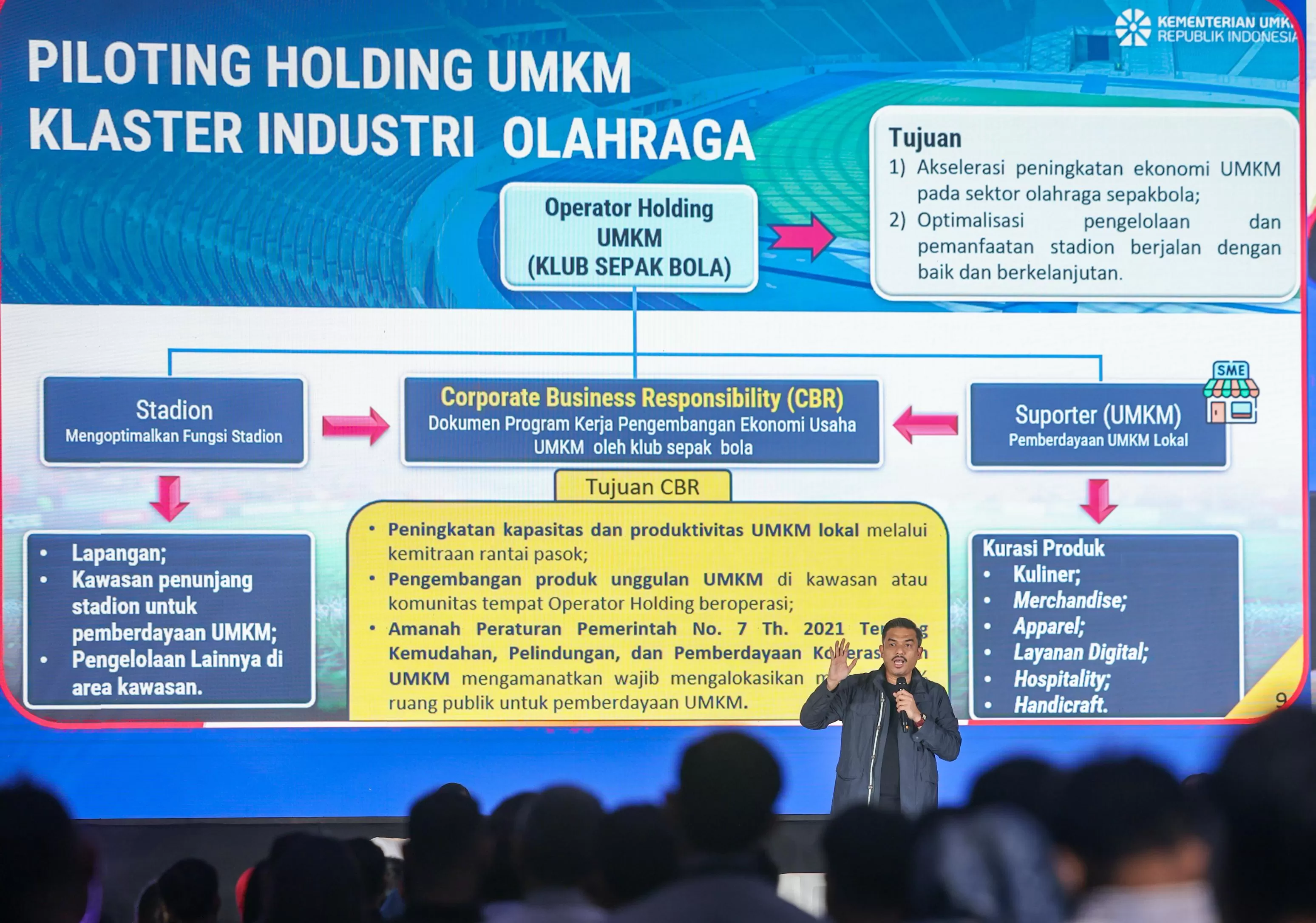 Menteri Maman saat menjadi pembicara pada ajang Indonesia Sports Summit (ISS) 2025 di Jakarta pada Minggu, 7 Desember 2025. 