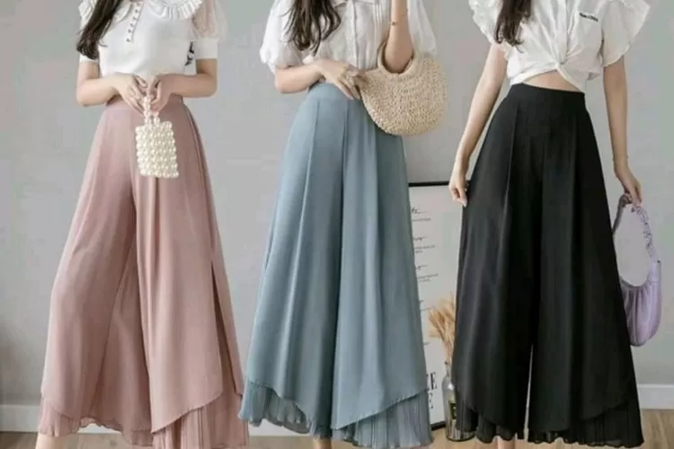 Ilustrasi mix and match celana kulot