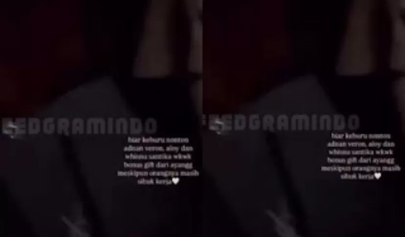 Tangkapan layar postingan viral terkait wanita yang dikawal polisi saat menuju lokasi konser musik. 