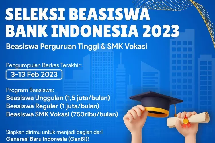 Pendaftaran Beasiswa Bank Indonesia Tahun 2023 Dibuka, Perguruan Tinggi ...