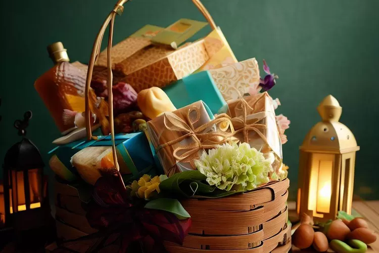 Ilustrasi Hampers Lebaran.(Bing AI)