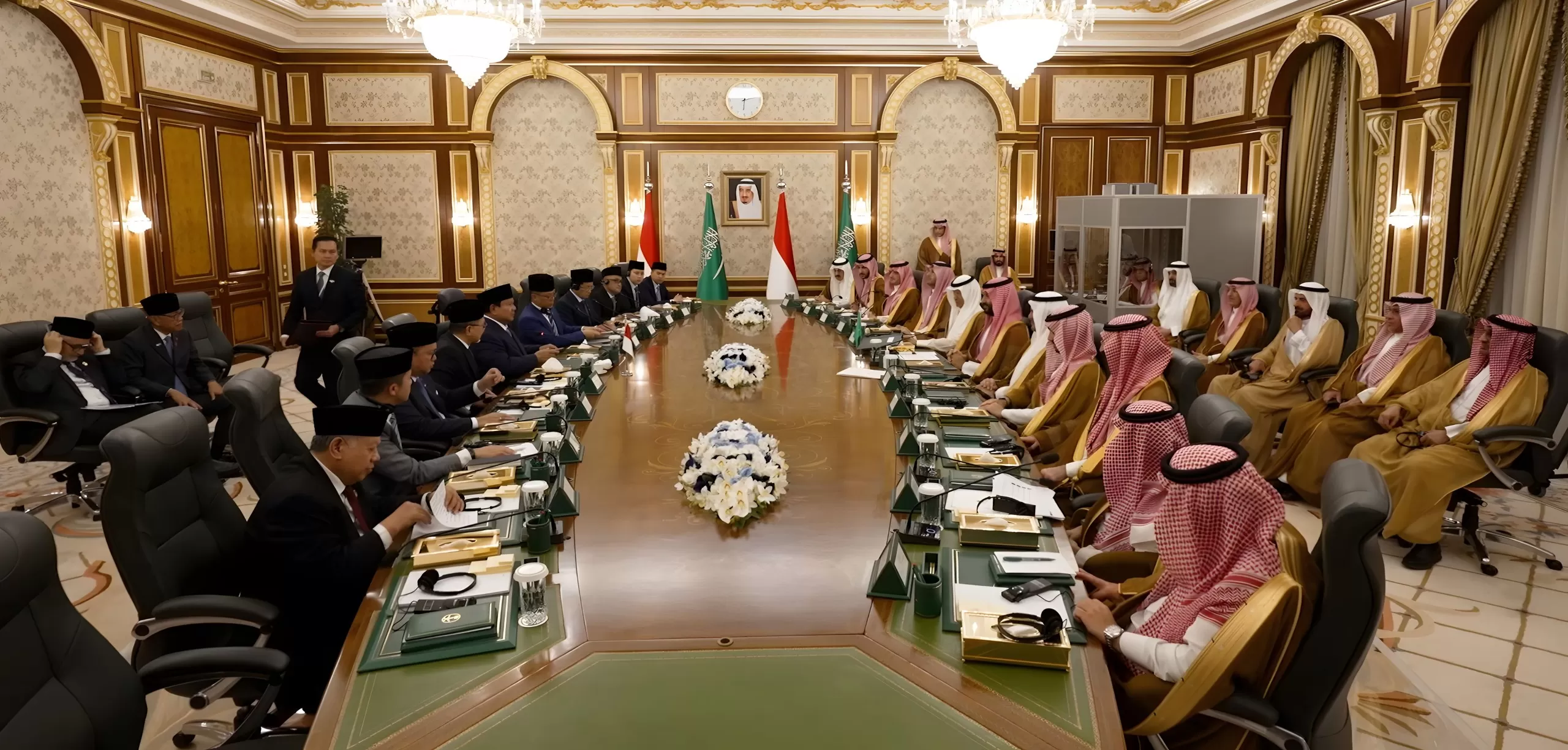 Pertemuan Prwsiden Prabowo Subianto dan Putra Mahkota Arab Saudi Mohammed bin Salman bin Abdulaziz Al Saud.