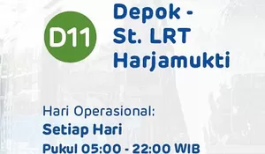 Simak Rute Terbaru TransJakarta Rute D11 Depok - Stasiun LRT Harjamukti