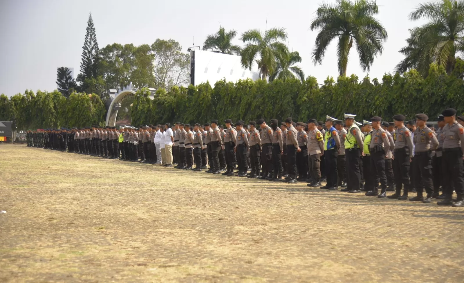 Gelaran latihan simulasi Sispamkota untuk pengamanan Pemilu 2024. (Humas Polda Lampung)