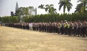  Polda Lampung Gelar Latihan Simulasi Sispamkota untuk Pemilu 2024