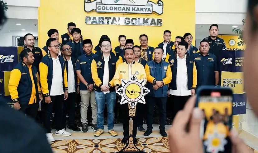 Ketum Partai Golkar Bahlil Lahadalia saat perayaan HUT ke-47 AMPI.