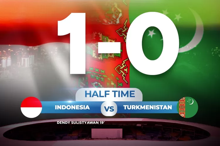 Tendangan Dendy Sulistyawan mampu membobol gawang Turkmenistan (RCTI)
