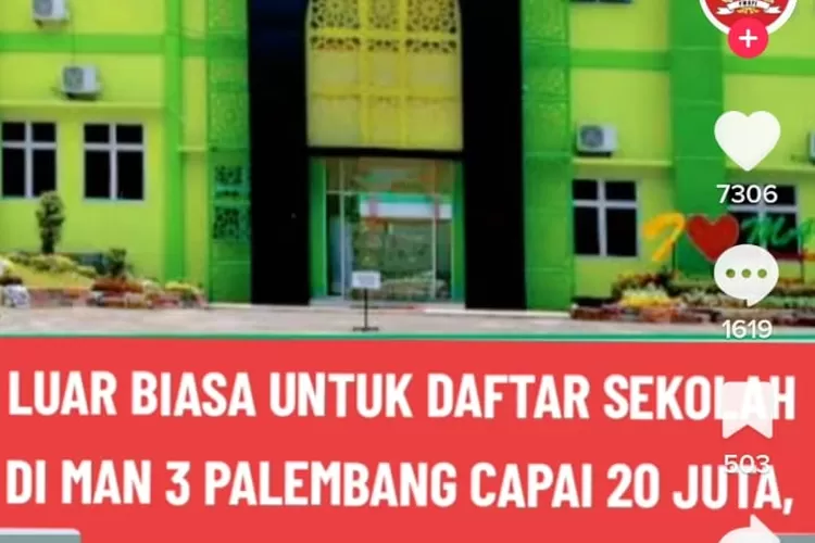 MAN 3 palembang viral besarnya pungutan tiga tahun lalu, Kakanwil dan Kepala Sekolah beri tanggapan. (tangkapan layar tiktok @DPPPWDPI )