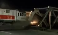 Viral! Detik-detik Kecelakaan Kereta Api Brantas Tabrak Truk hingga Meledak di Semarang
