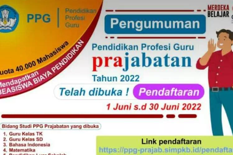 Program Beasiswa Ppg Prajabatan Tahun Telah Dibuka Cek Jadwal