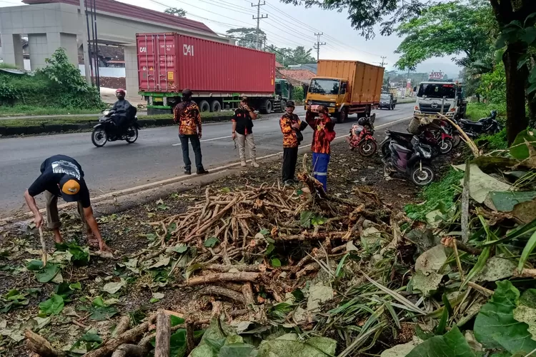 Ranting-ranting pohon yang menyumbat aliran air di beberapa titik yang ada di Batang. (Istimewa)