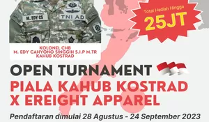 Turnamen Sepakbola Piala Kahub Kostrad bareng Ereight Apparel, Berhadiah Jutaan Rupiah, Simak Cara Daftarnya!
