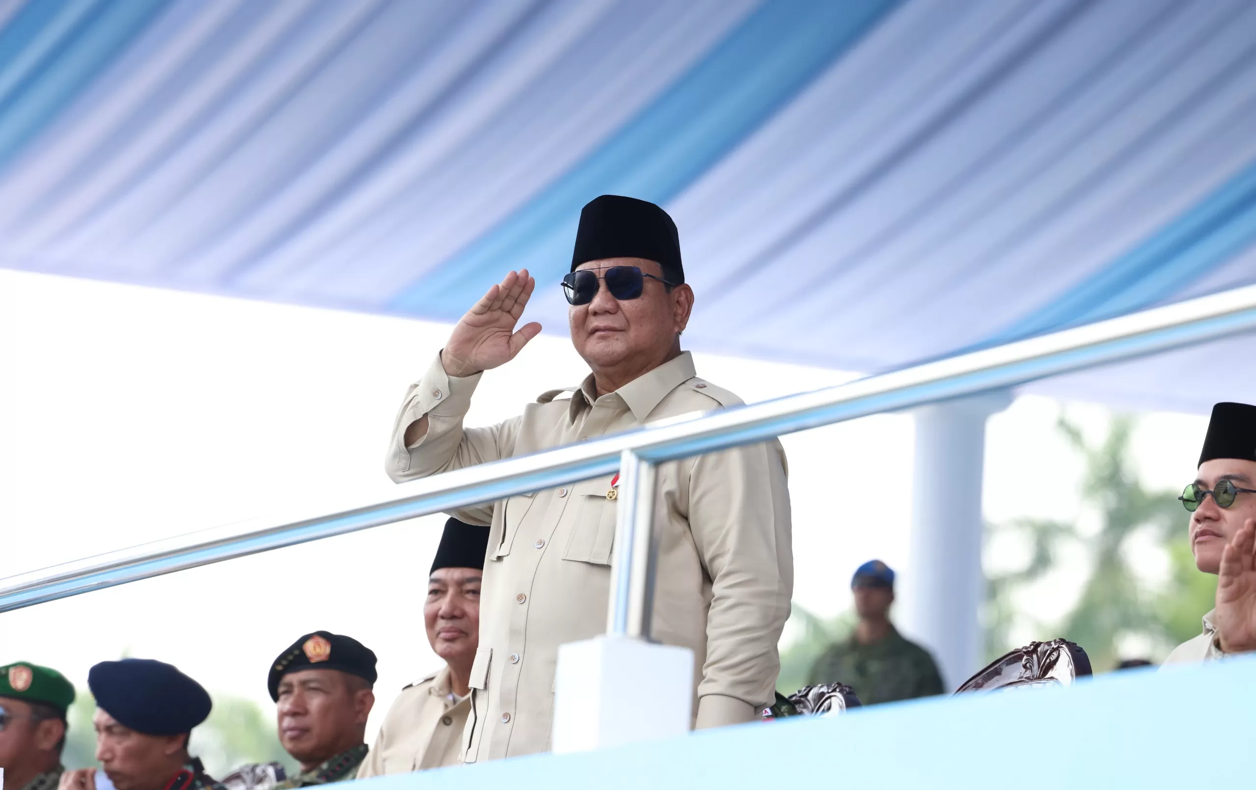 Presiden Prabowo saat  peringatan HUT ke-80 TNI di Monas, Jakarta, pada Minggu, 5 Oktober 2025.