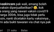 Ramai di Instagram, Vaksin Covid-19 di Kota Semarang Dijual Hingga Rp300 Ribu