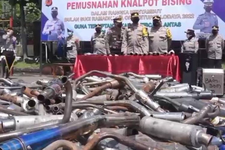 Sering Sebabkan Percekcokan, Ratusan Knalpot Bising di Kota Bogor Dirazia