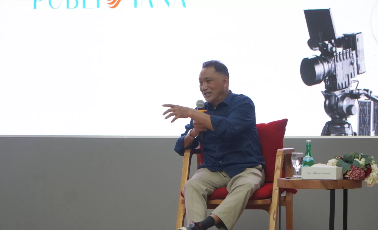 Komisaris Telkom Rizal Mallarangeng pada acara pelatihan jurnalistik dengan para awak media, di Semarang, pada (2/10).