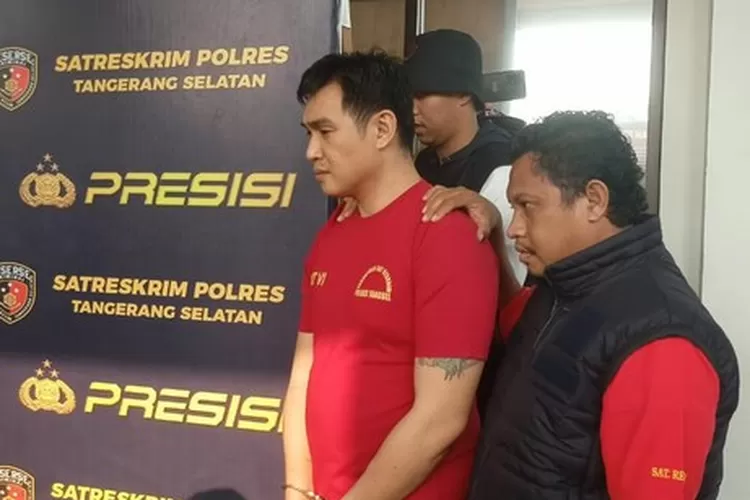 Tampang wajah pelaku KDRT istri hamil di Serpong Tangsel yang sudah ditangkap Polres Tangsel. (ALONESIA/Polres Tangsel)