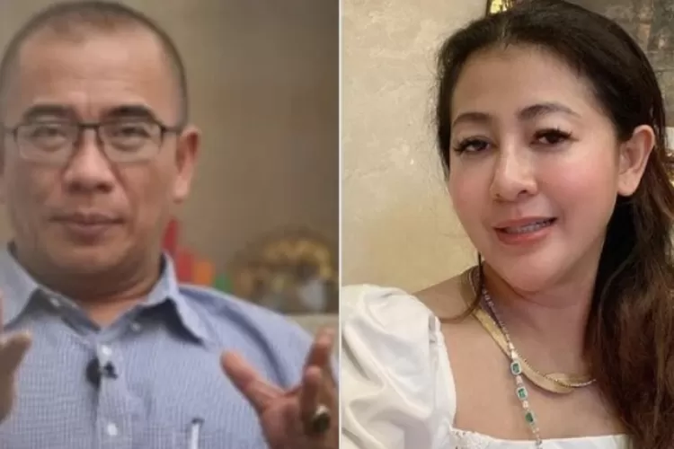 Kolase Foto Ketua KPU Hasyim Asyari dan dan Ketua Umum Partai Republik Satu Hasnaeni Moein alias Wanita Emas.