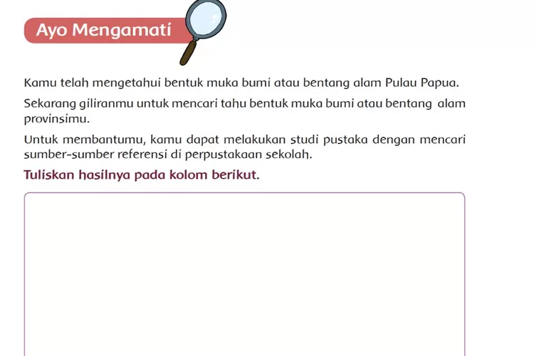 Materi 'Bentang Alam Provinsimu', Kunci Jawaban Tema 1 Kelas 5 Halaman 94 95