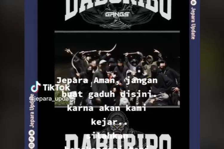 Kelompok gangster Daboribo ditangkap di Jepara. (tiktok @jepara_update)