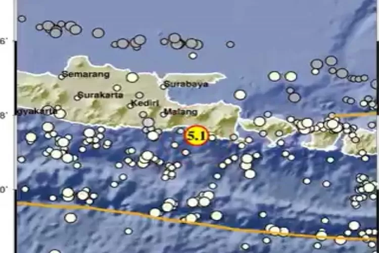 Gempa Terkini Jember Magnitudo 5.1, Belasan Rumah Warga Rusak (Twitter @infoBMKG)