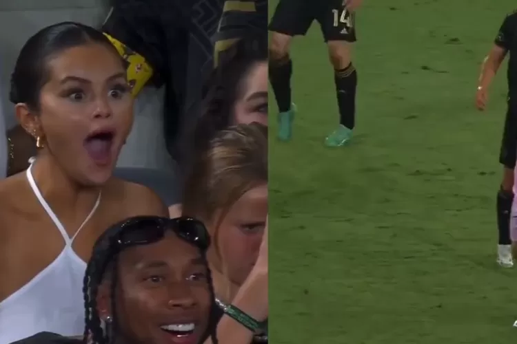 Selena Gomez saat nonton laga Lionel Messi. Kehadiran Lionel Messi di Inter Miami membuat banyak pertandingan ditonton oleh selebritas atau tokoh-tokoh terkenal di Amerika Serikat. (Twitter @messismo10)