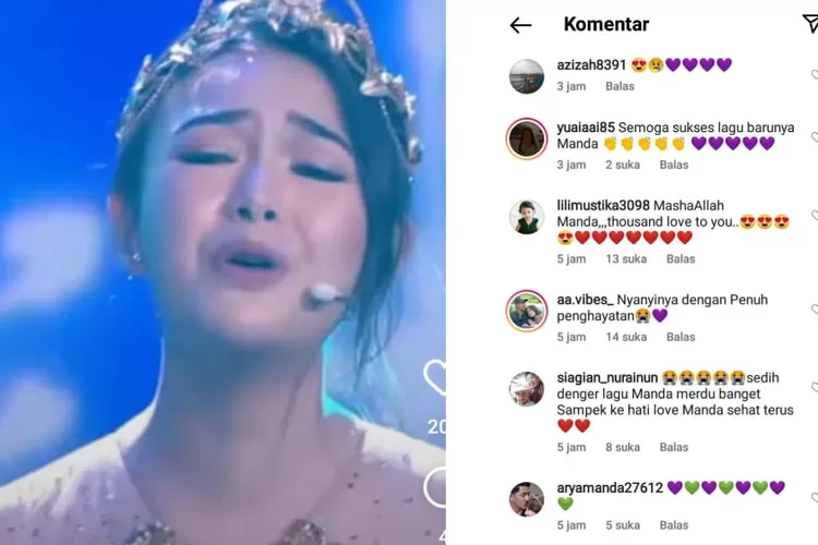 Tampilan Amanda Manopo saat bernyanyi di HUT RCTI ramai disorot warganet (foto; Gorajaura/instagram @aladin.words)