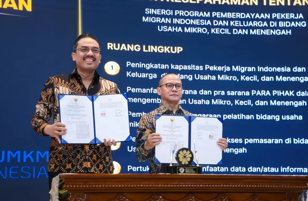 Menteri UMKM dan Menteri P2MI Sinergi Perkuat Pelindungan dan Pemberdayaan Pekerja Migran.