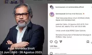 BREAKING NEWS: Ketua Komnas PA, Arist Merdeka Sirait meninggal dunia, jenazah akan dikebumikan di Porsea, Toba